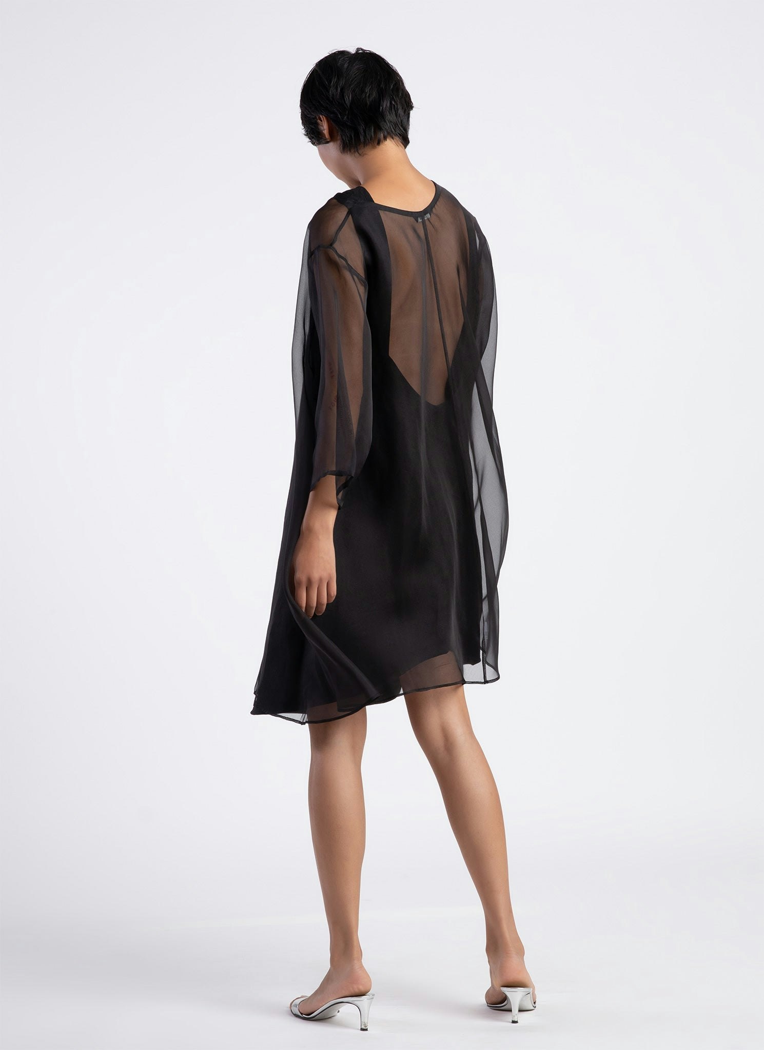 KAAREM - Grain Organza Silk Dress - Black